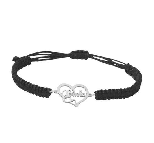 Pulsera Abuela dentro de mi corazón en plata de ley. Regalo para celebrar el amor y la sabiduría de nuestras abuelas. Stock garantizado en 24/48 h